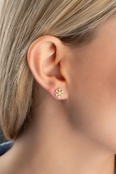 Heliophilia Silver Pendientes de Plata de Ley 925 con Baño de Oro y Circón Heliophilia Silver Pendientes de Plata de Ley 925 con Baño de Oro y Circón